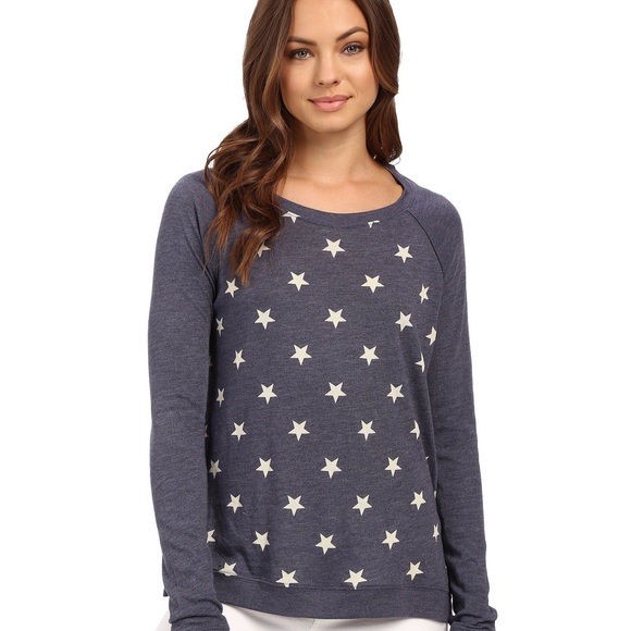 Alternative Apparel Tops - Blue Stars Printed Slouchy Eco-jersey Pullover